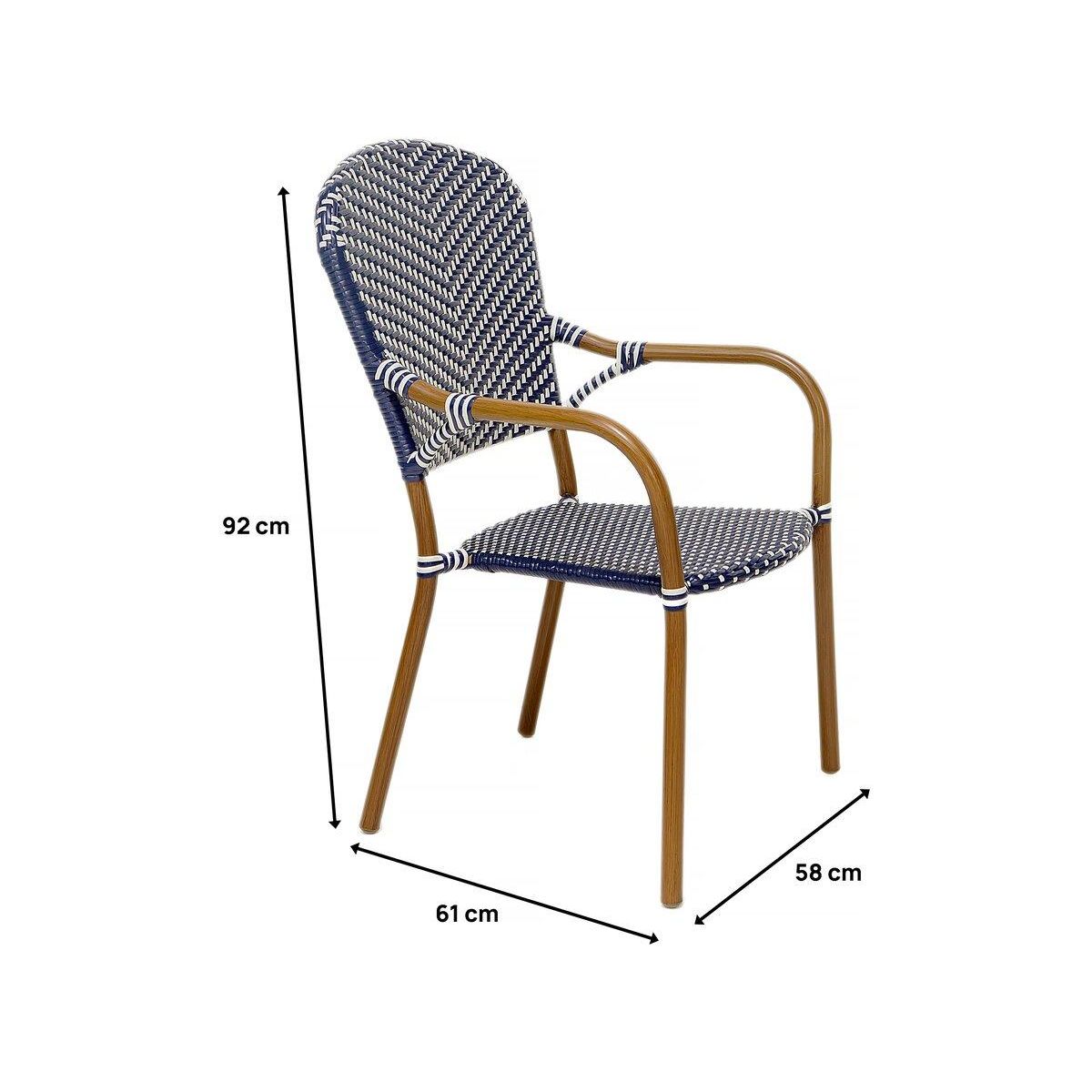 Habitat et Jardin Lot de 4 chaises d'extérieur bistro  Maya  - Bleu