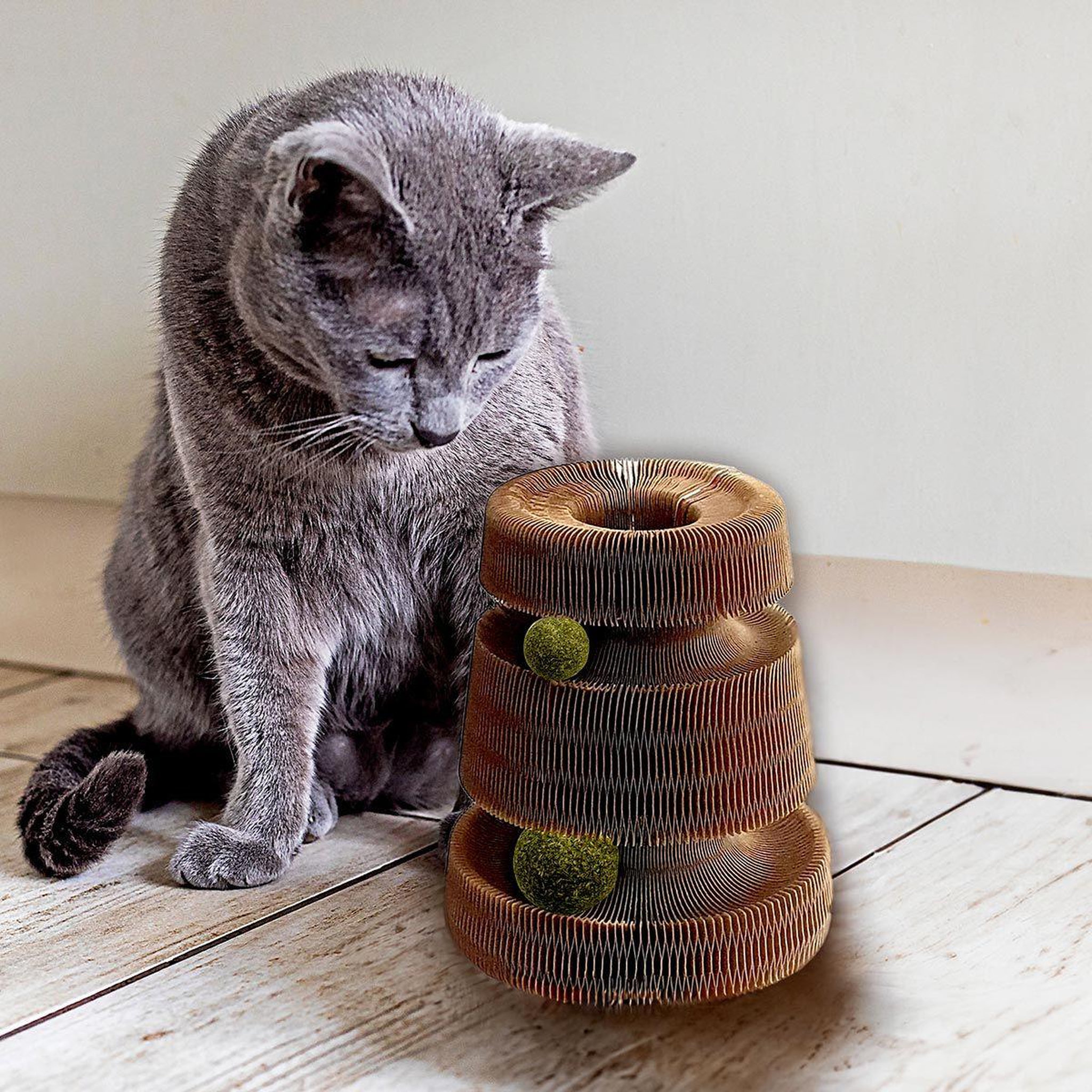 Voir la diapositive 2 : LOVE STORY Jouet Griffoir Pour Chat  Magique  18cm Naturel