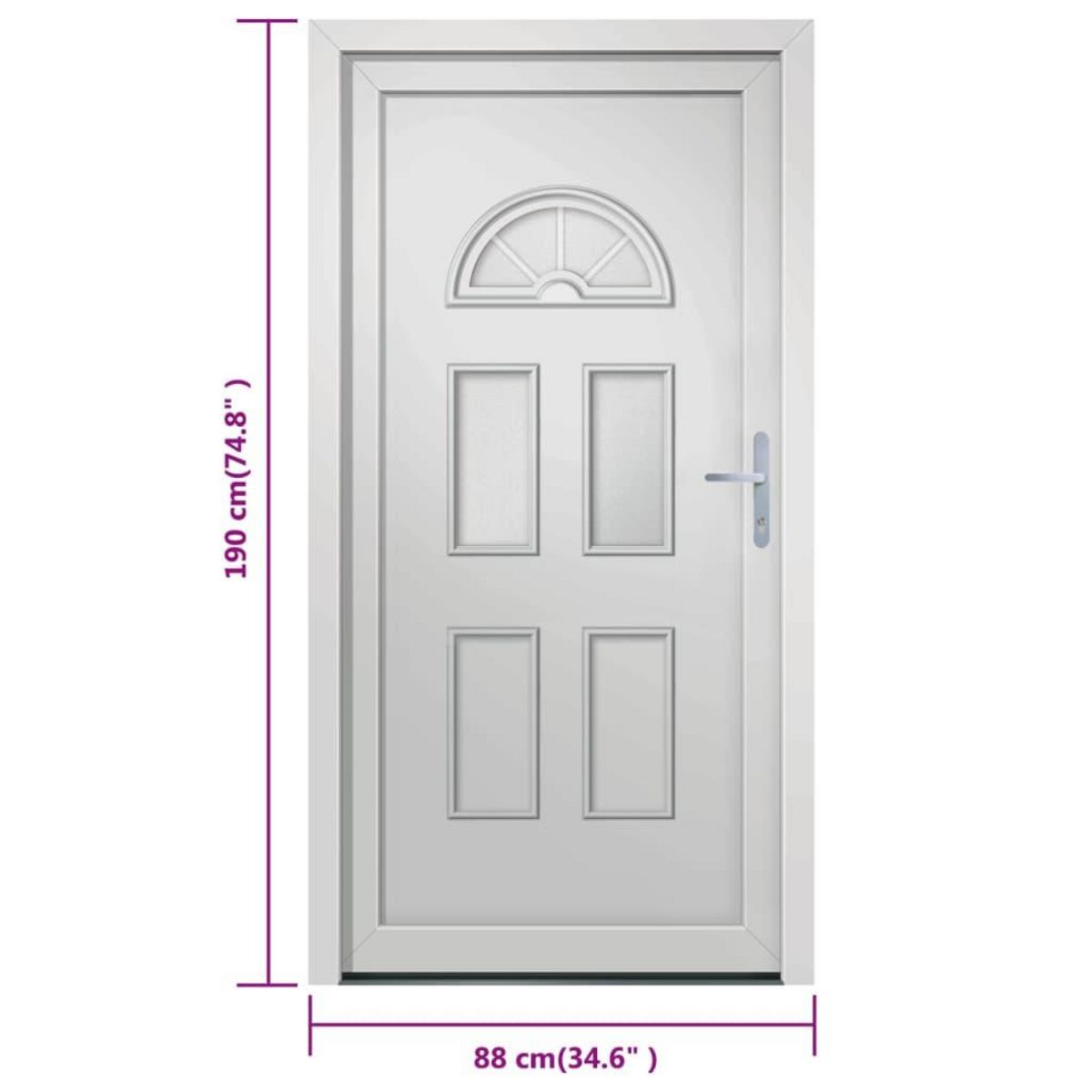 VIDAXL Porte d'entree blanc 88x190 cm PVC