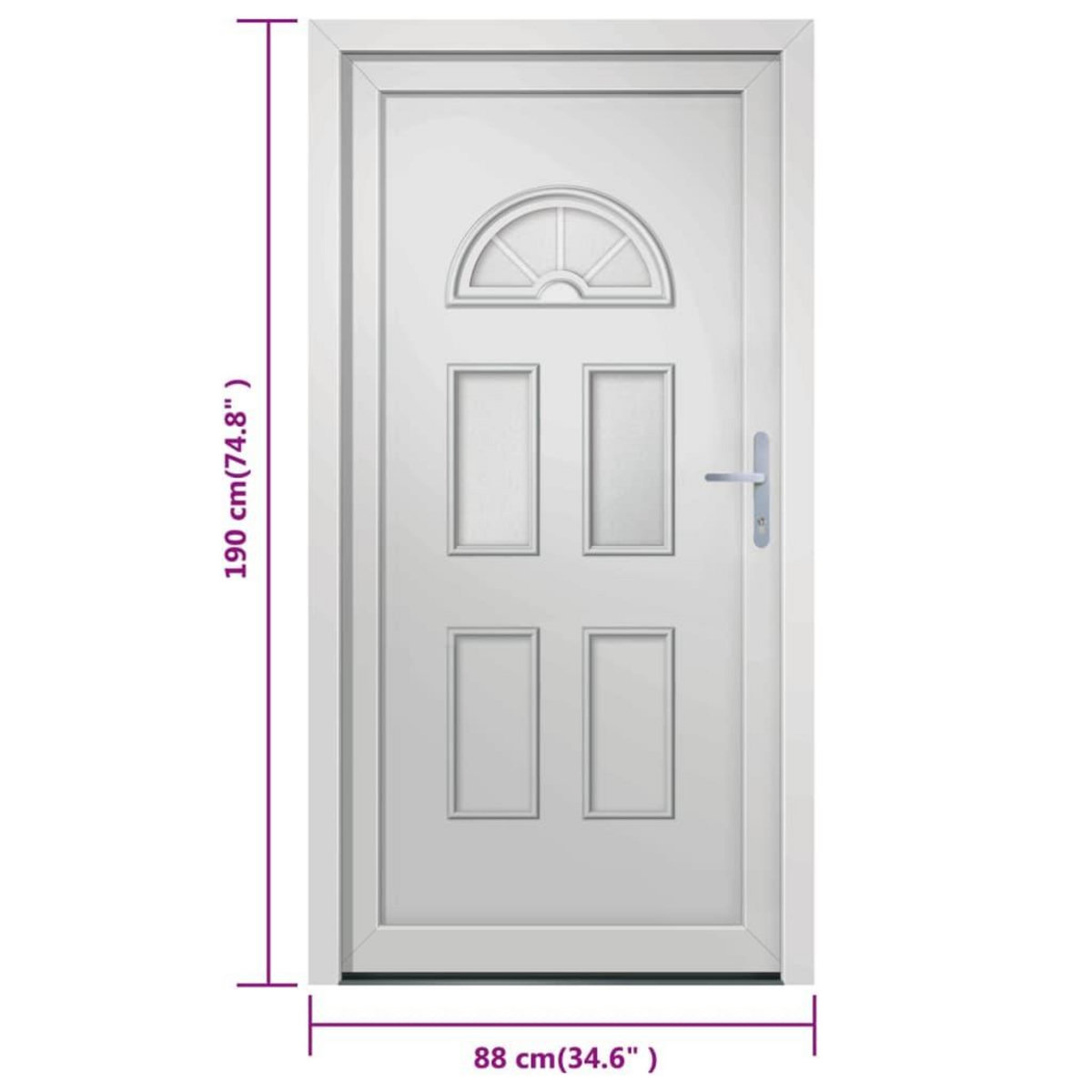 VIDAXL Porte d'entree blanc 88x190 cm PVC