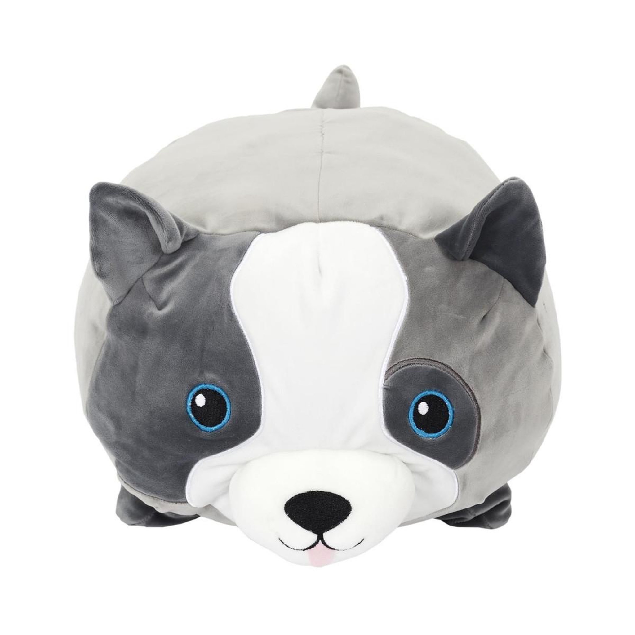 The concept Factory Peluche coussin enfant  chien  30cm gris & blanc