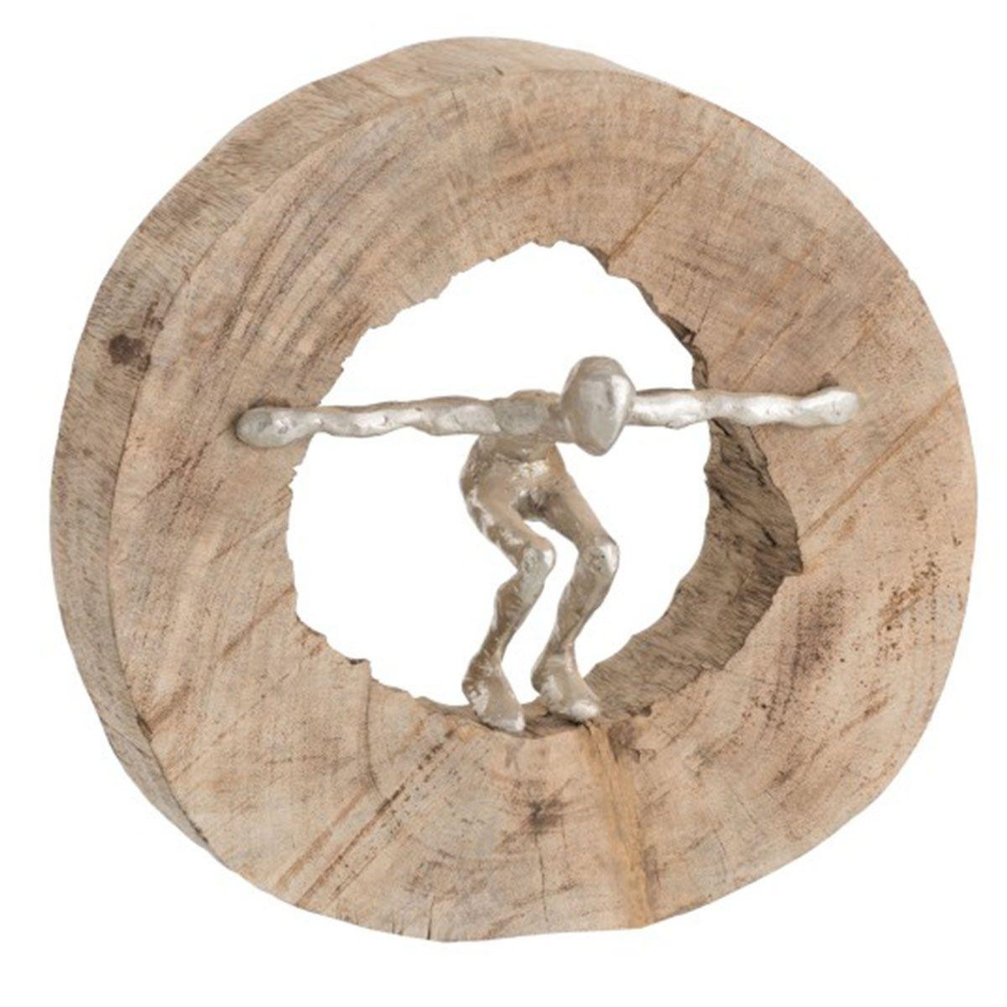 J-LINE Statuette déco  saut  29cm naturel & argent