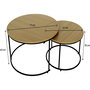 Voir la diapositive 3 : Habitat et Jardin Lot de 2 tables basses gigognes  Wen  - Marron