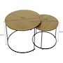 Voir la diapositive 3 : Habitat et Jardin Lot de 2 tables basses gigognes  Wen  - Marron