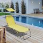 Voir la diapositive 2 : Habitat et Jardin Bain de soleil pliable  Lazy  - Avec pare soleil - Jaune