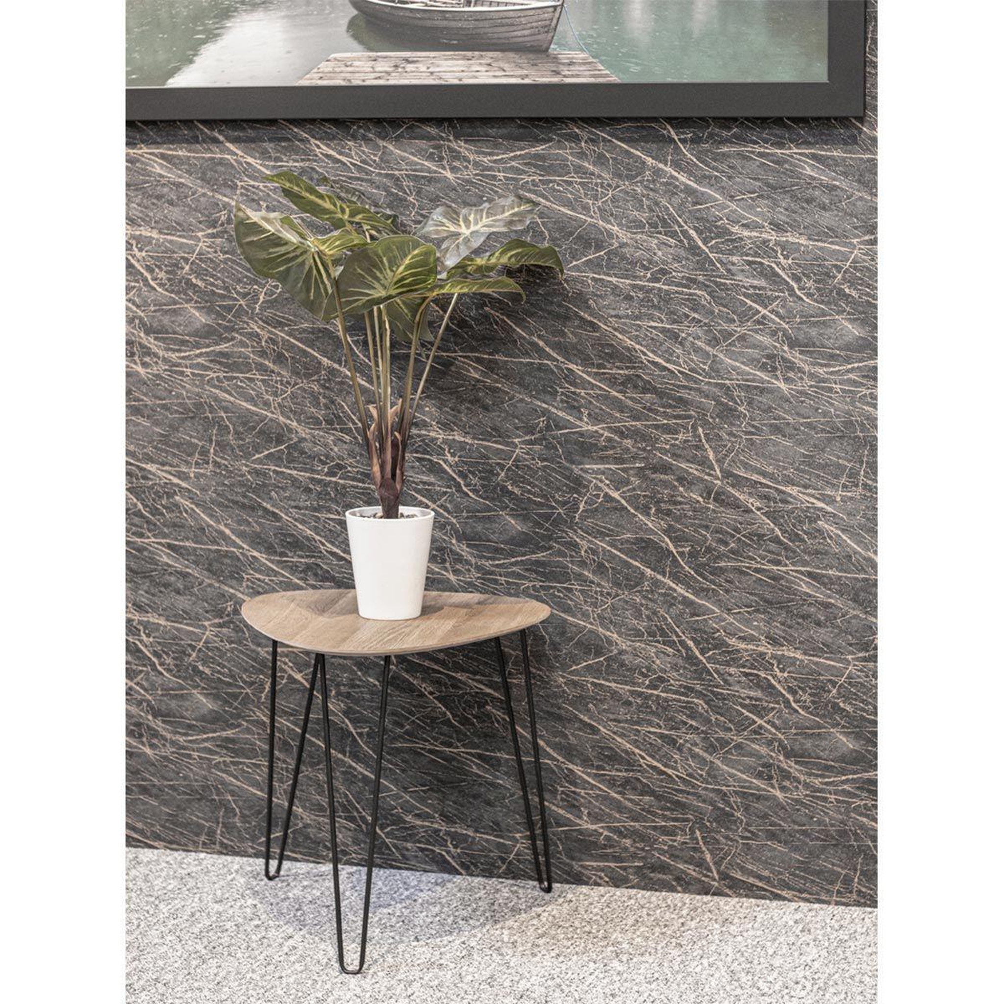Voir la diapositive 3 : Paris Prix Table d'appoint design  rodry  43cm chêne & noir