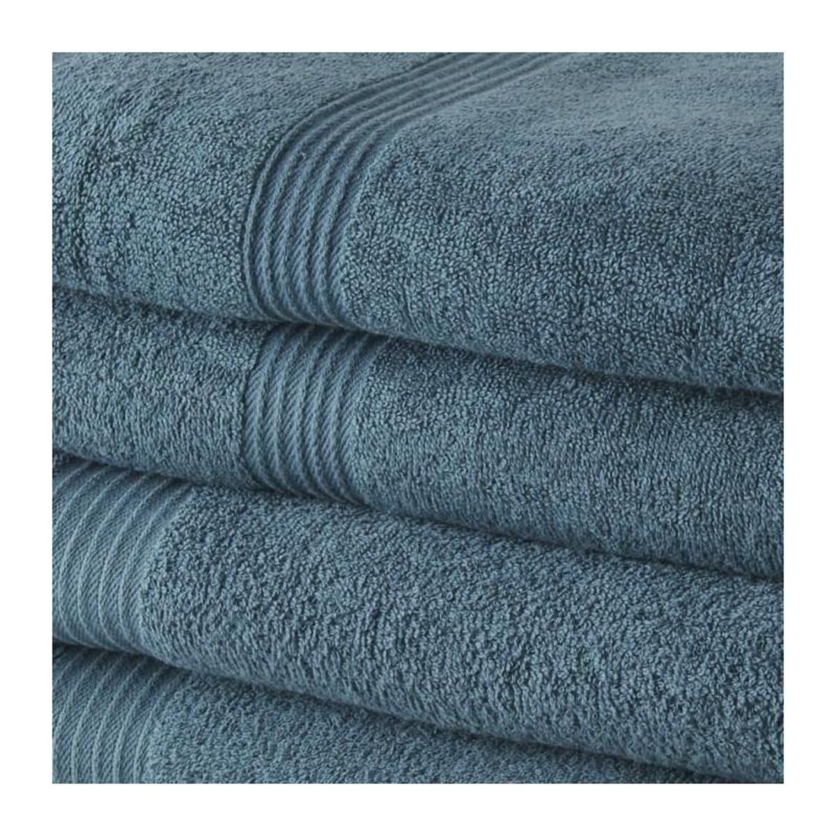 Today 2 Serviettes de bain TODAY 50x90 + 2 Draps de bain 70x130 cm 100% Coton - Paon