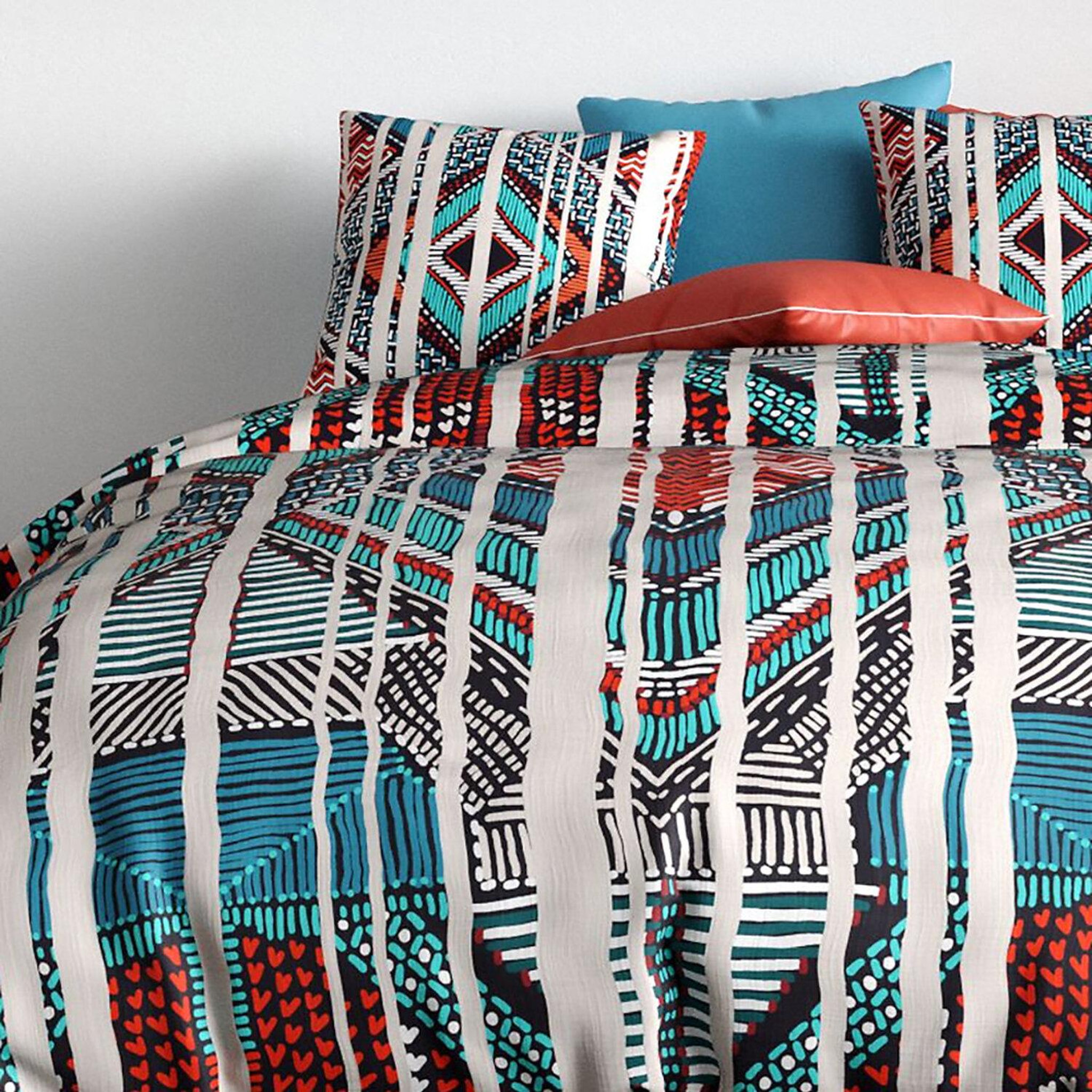 Voir la diapositive 2 : ATELIER DU COTON Parure housse de couette 100% coton 57fils- india