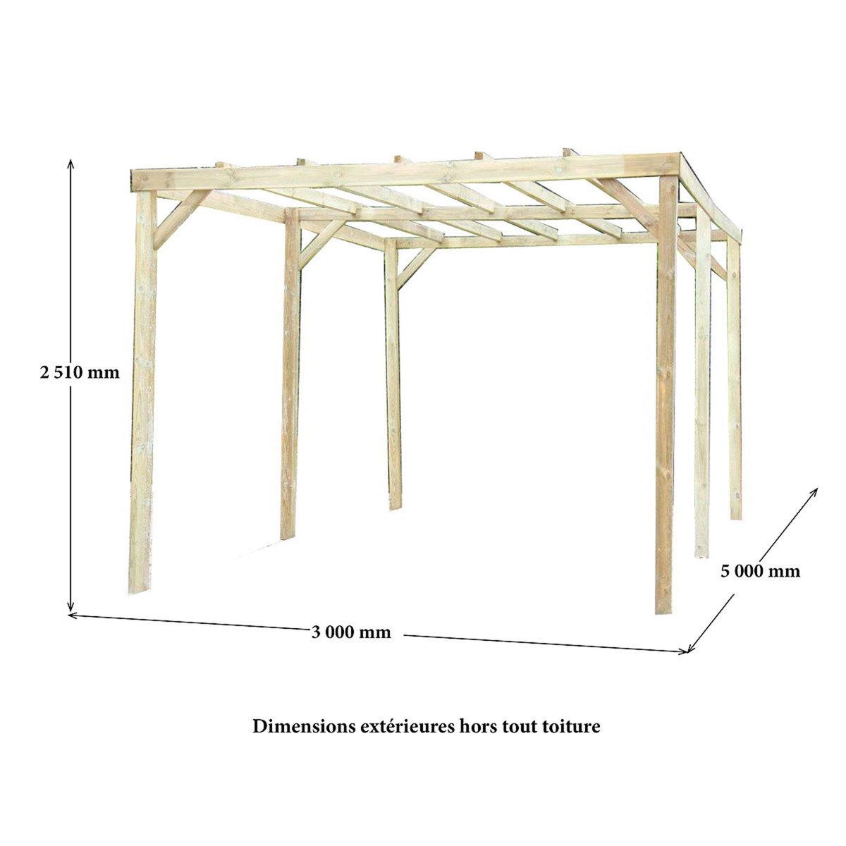 Hisense Carport bois Berga 1 voiture