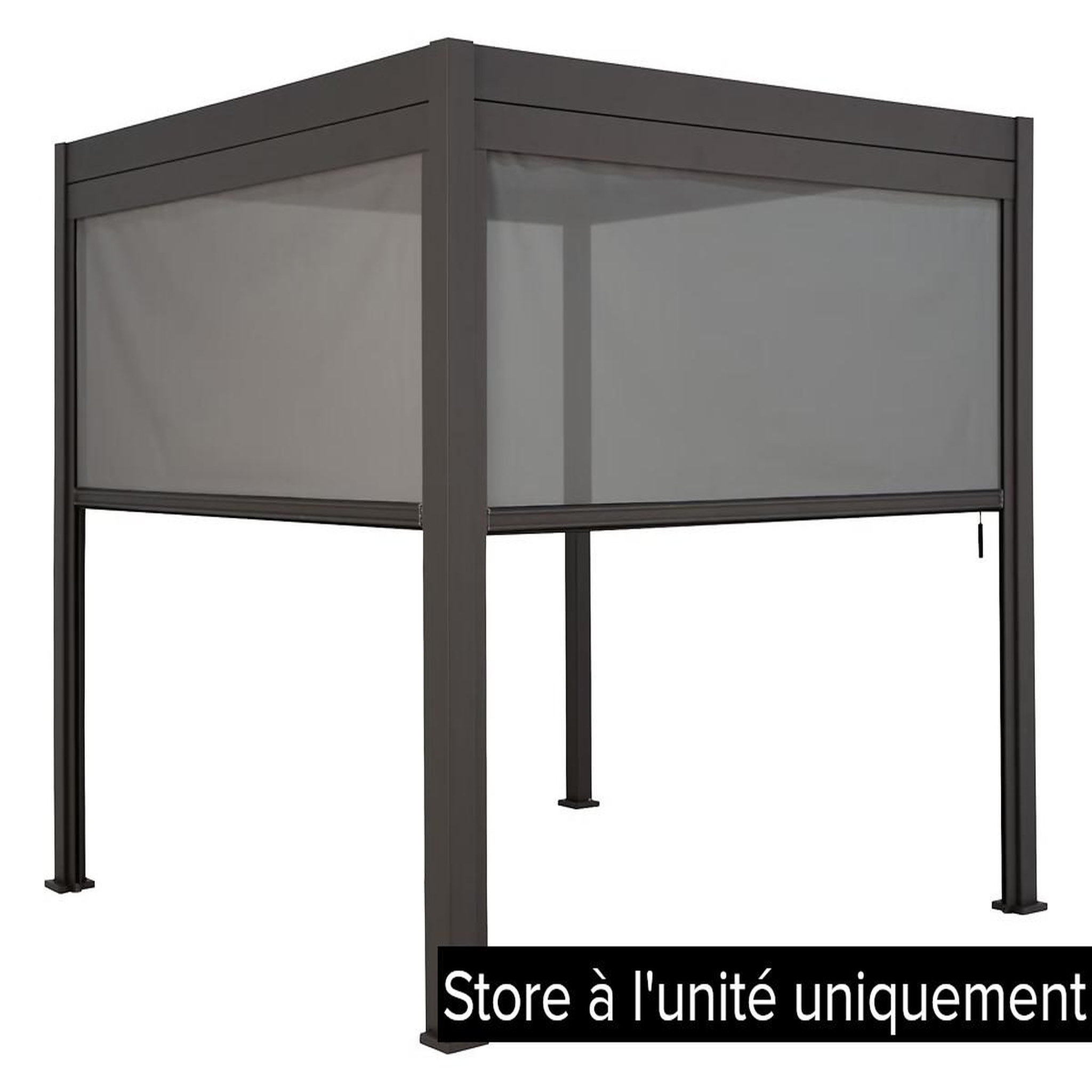 Voir la diapositive 3 : HESPERIDE Store pour pergola côté 4 m graphite - hespéride