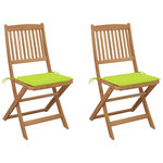 VIDAXL Chaises pliables de jardin lot de 2 avec coussins Bois d'acacia