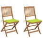Voir la diapositive 1 : VIDAXL Chaises pliables de jardin lot de 2 avec coussins Bois d'acacia