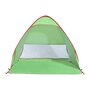 OUTSUNNY Abri de plage tente de plage pliable Pop-up automatique instantané protection UV fenêtre arrière grand tapis de sol vert rouge