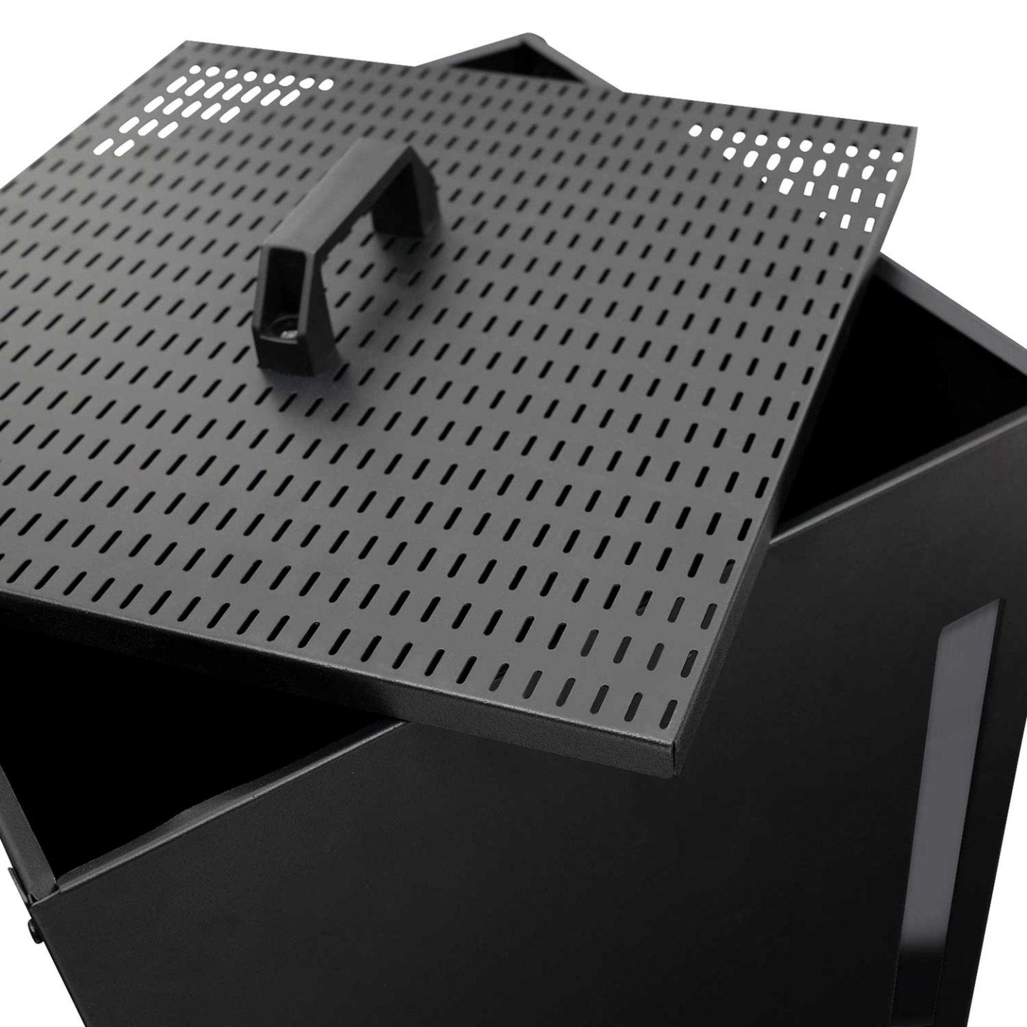 Voir la diapositive 6 : ID MARKET Réservoir à granulés 45 kg noir rangement à pellets 36 x 36 x 76 cm