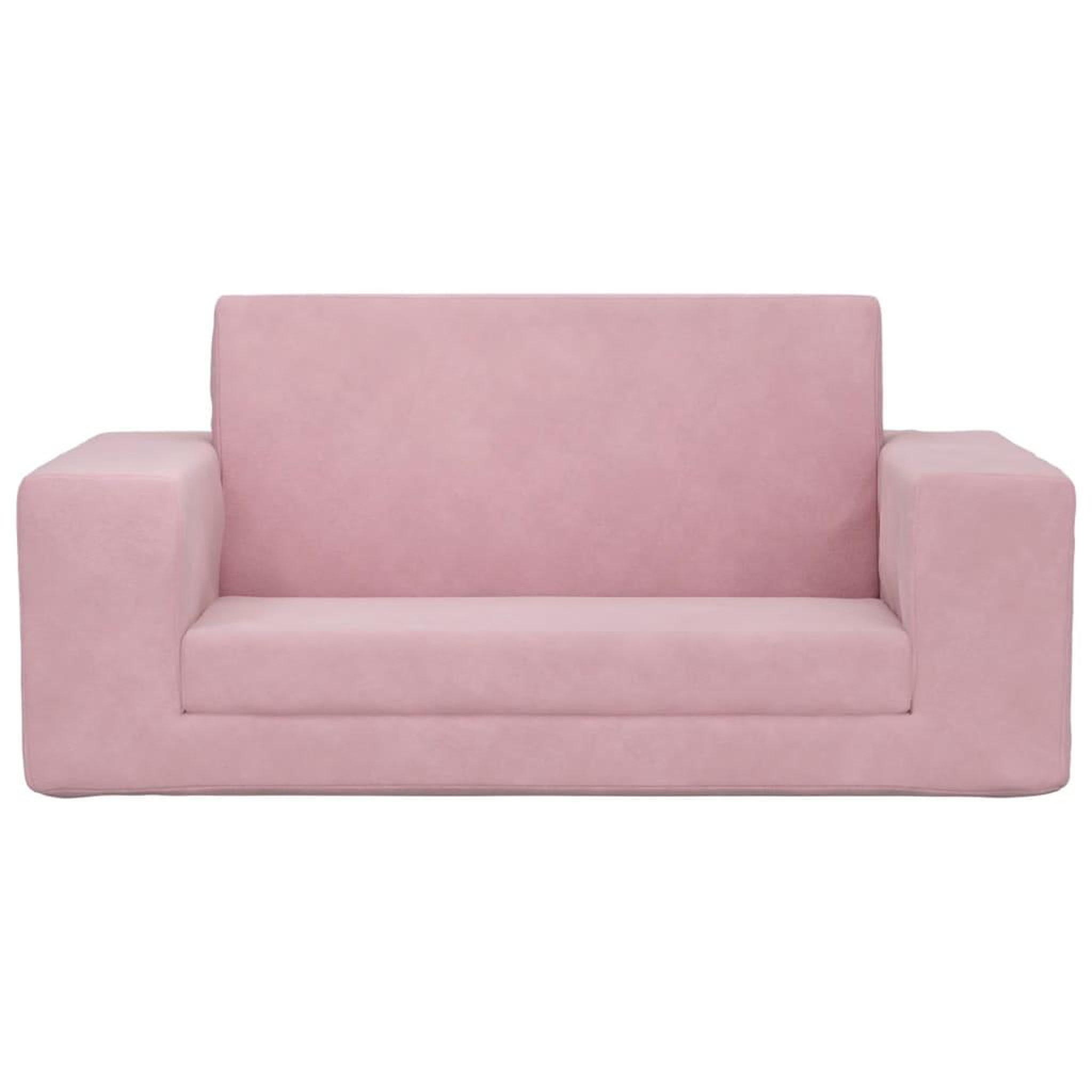 Voir la diapositive 3 : VIDAXL Canape-lit pour enfants 2 places rose peluche douce