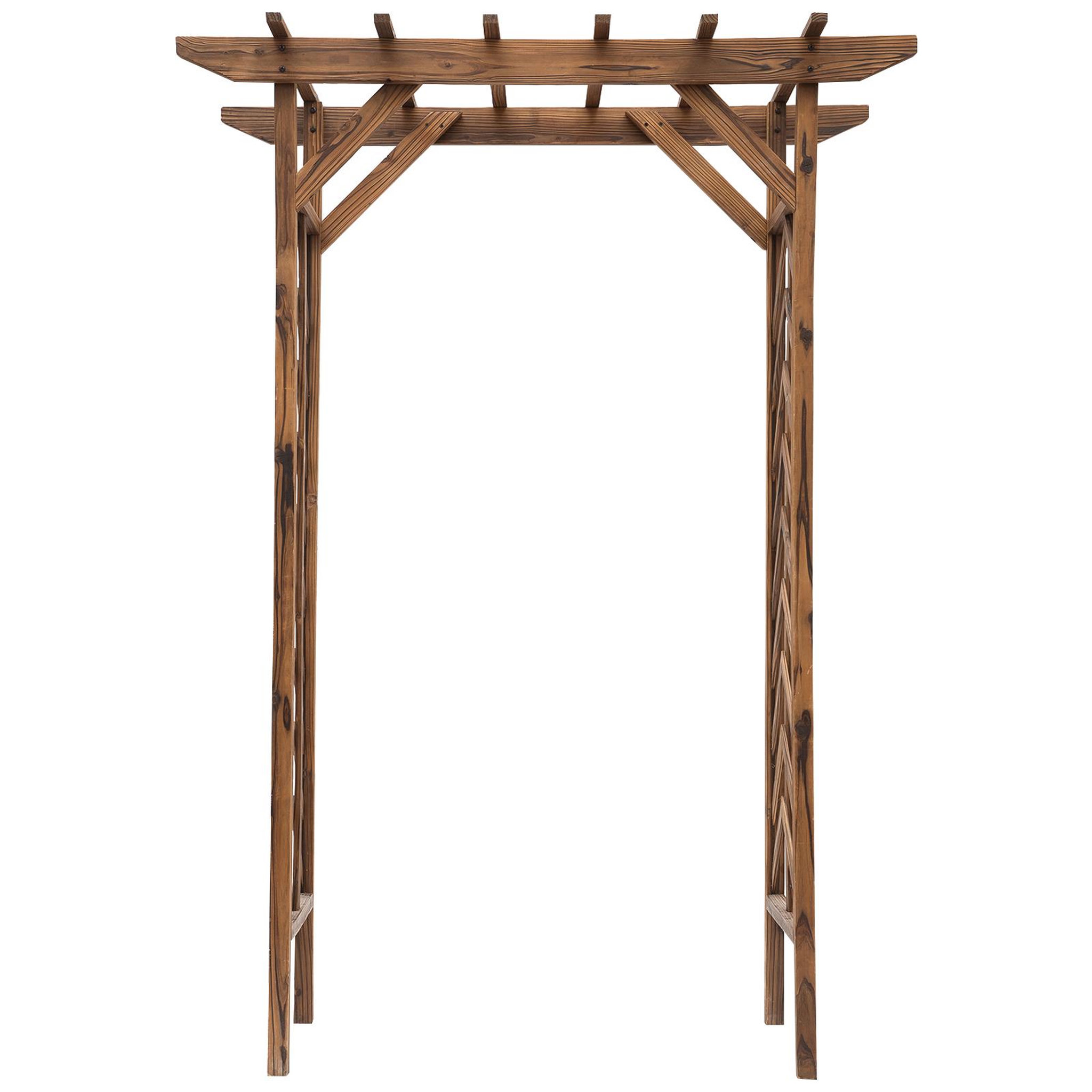 Voir la diapositive 5 : OUTSUNNY Arche de jardin arche à rosiers style exotique dim. 140L x 65l x 200H cm bois de sapin