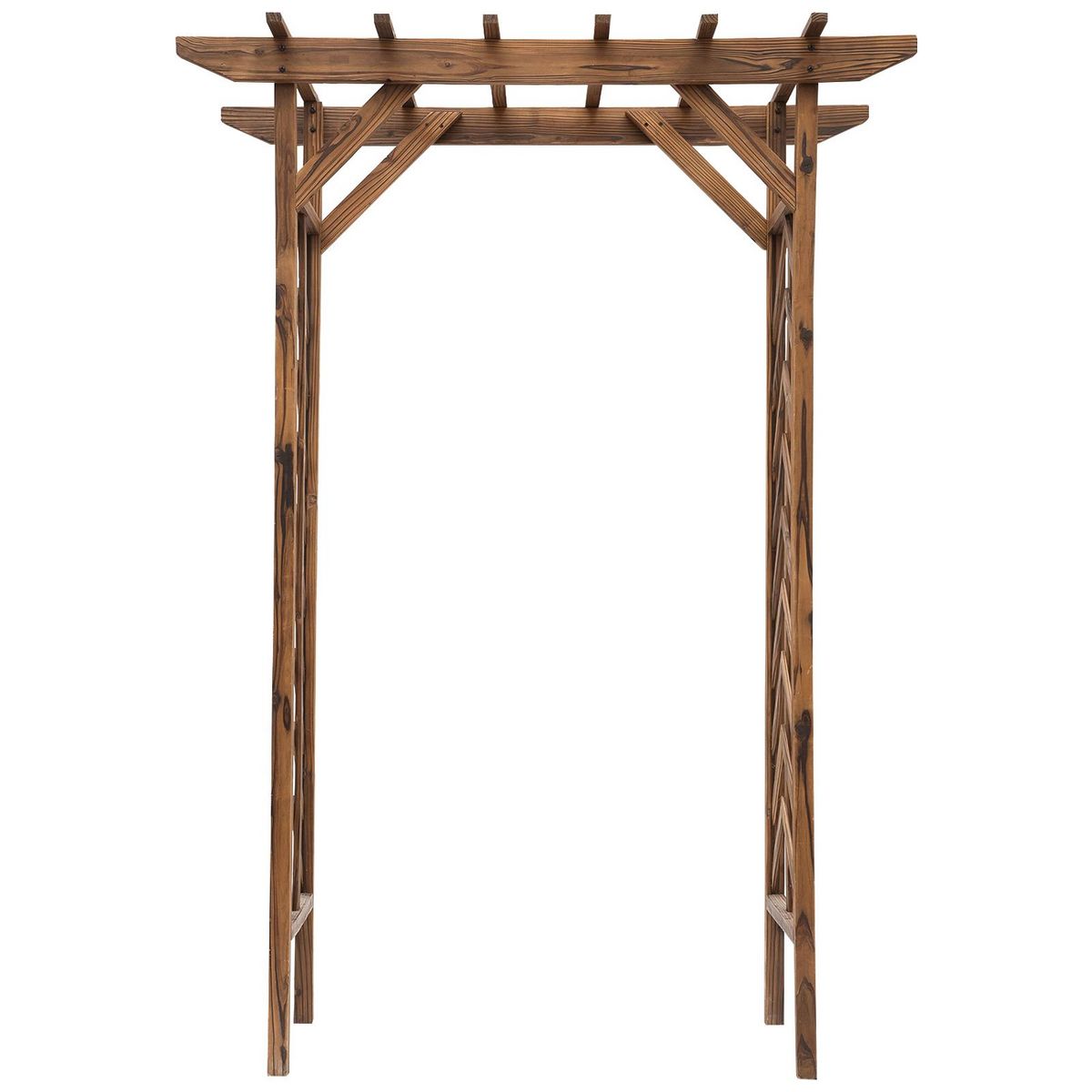 OUTSUNNY Arche de jardin arche à rosiers style exotique dim. 140L x 65l x 200H cm bois de sapin