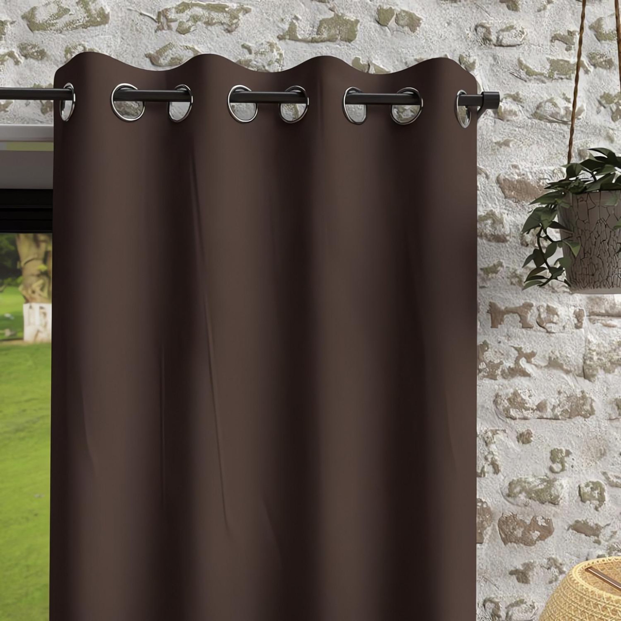 Voir la diapositive 1 : SOLEIL D'OCRE Rideau à oeillets en microfibre lavée BOHEME, par Soleil d'Ocre