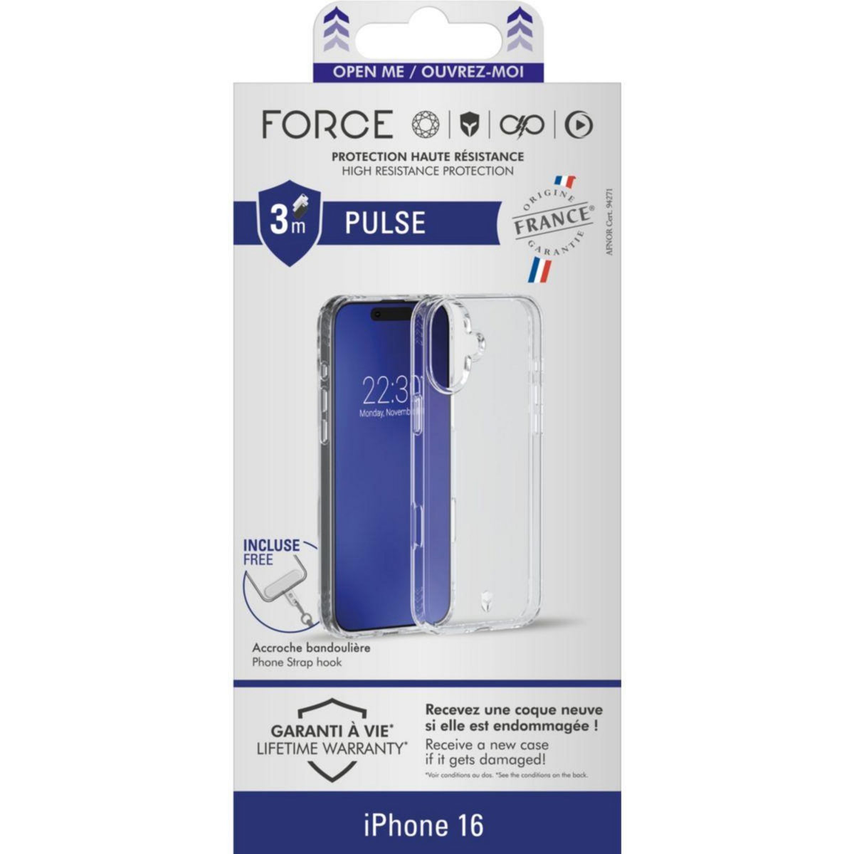 FORCE CASE Coque iPhone 16 transparente Pulse