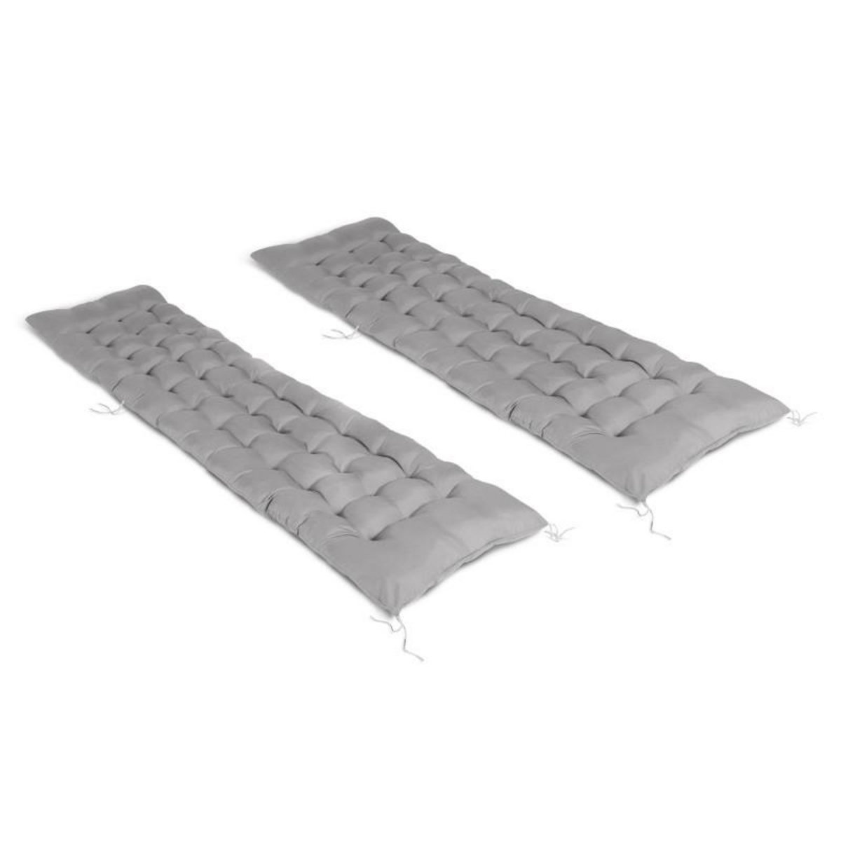 ID MARKET Lot de 2 coussins universels de transat ADAM 180 cm gris anthracite