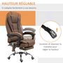 Voir la diapositive 6 : VINSETTO Fauteuil de bureau direction massant chauffant hauteur réglable dossier inclinable tissu aspect lin marron