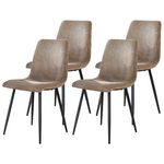 LISA DESIGN Iris - lot de 4 chaises - en velours côtelé et velours. Coloris disponibles : Marron, Blanc