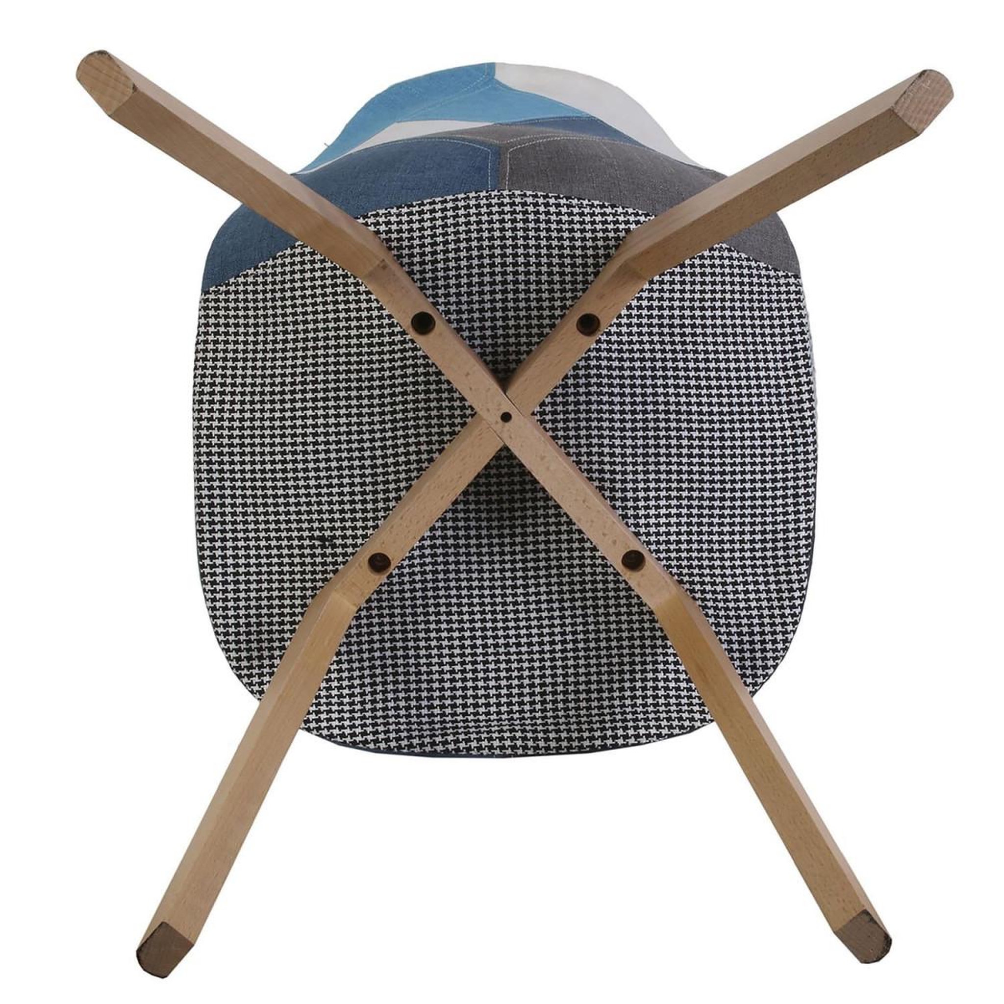 Voir la diapositive 6 : The Home Deco Factory Lot de 4 chaises patchwork  colmar  85cm bleu