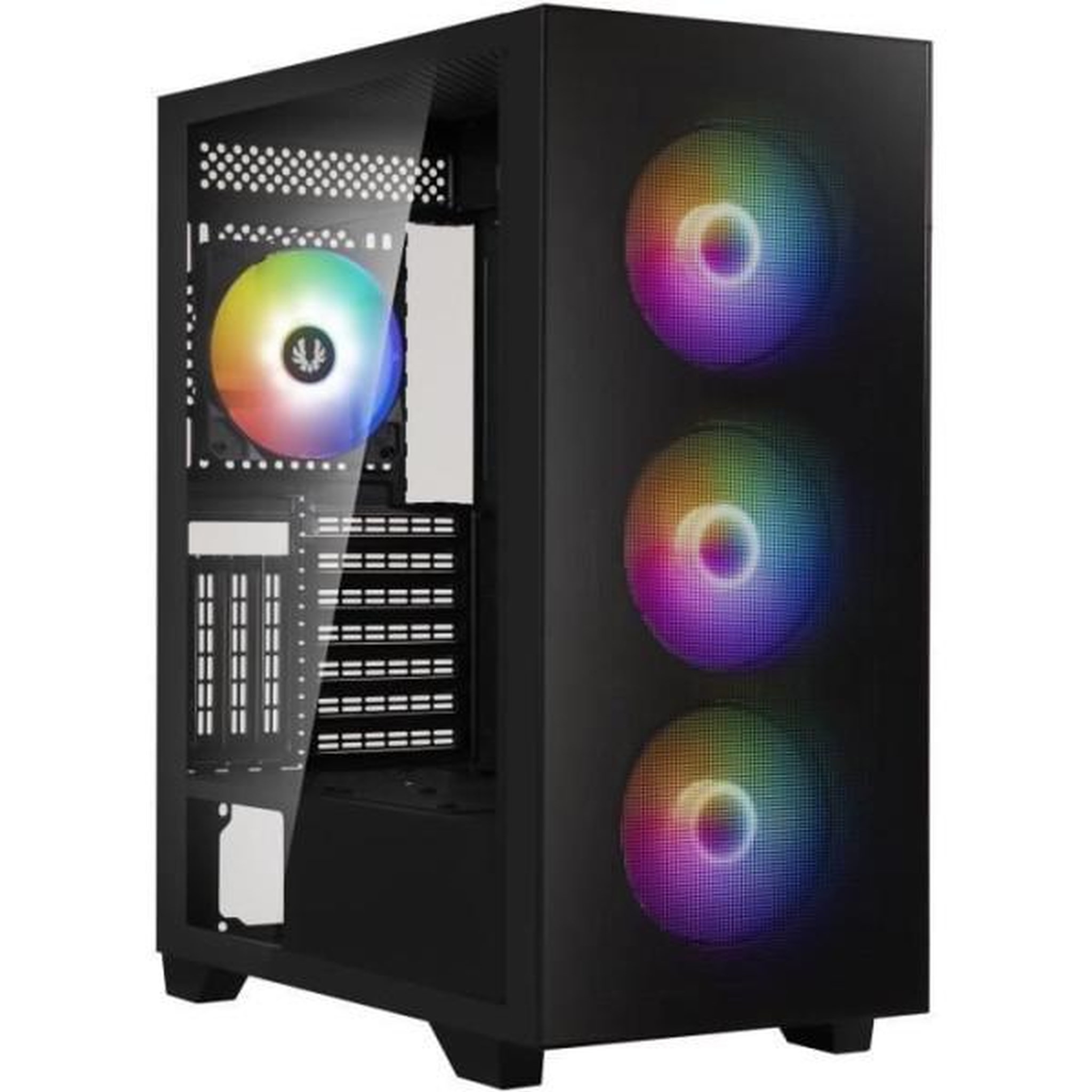 BitFenix Boîtier pc - bitfenix - flow (noir) - moyen tour - format atx - sans alimentation