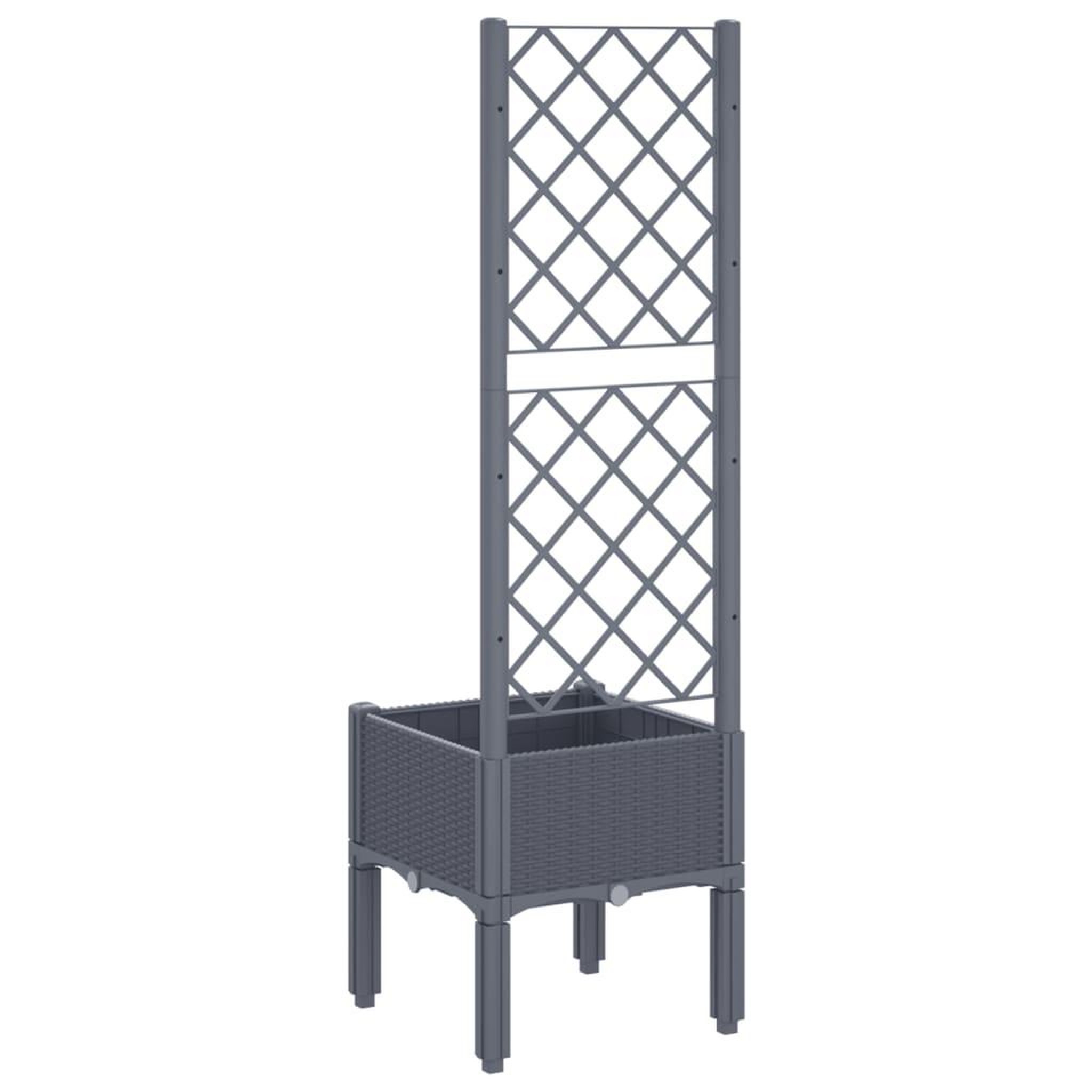 Voir la diapositive 5 : VIDAXL Jardiniere avec treillis bleu gris 40x40x142 cm PP