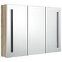 Voir la diapositive 4 : VIDAXL Armoire de salle de bain à miroir LED 89x14x62cm blanc et chêne