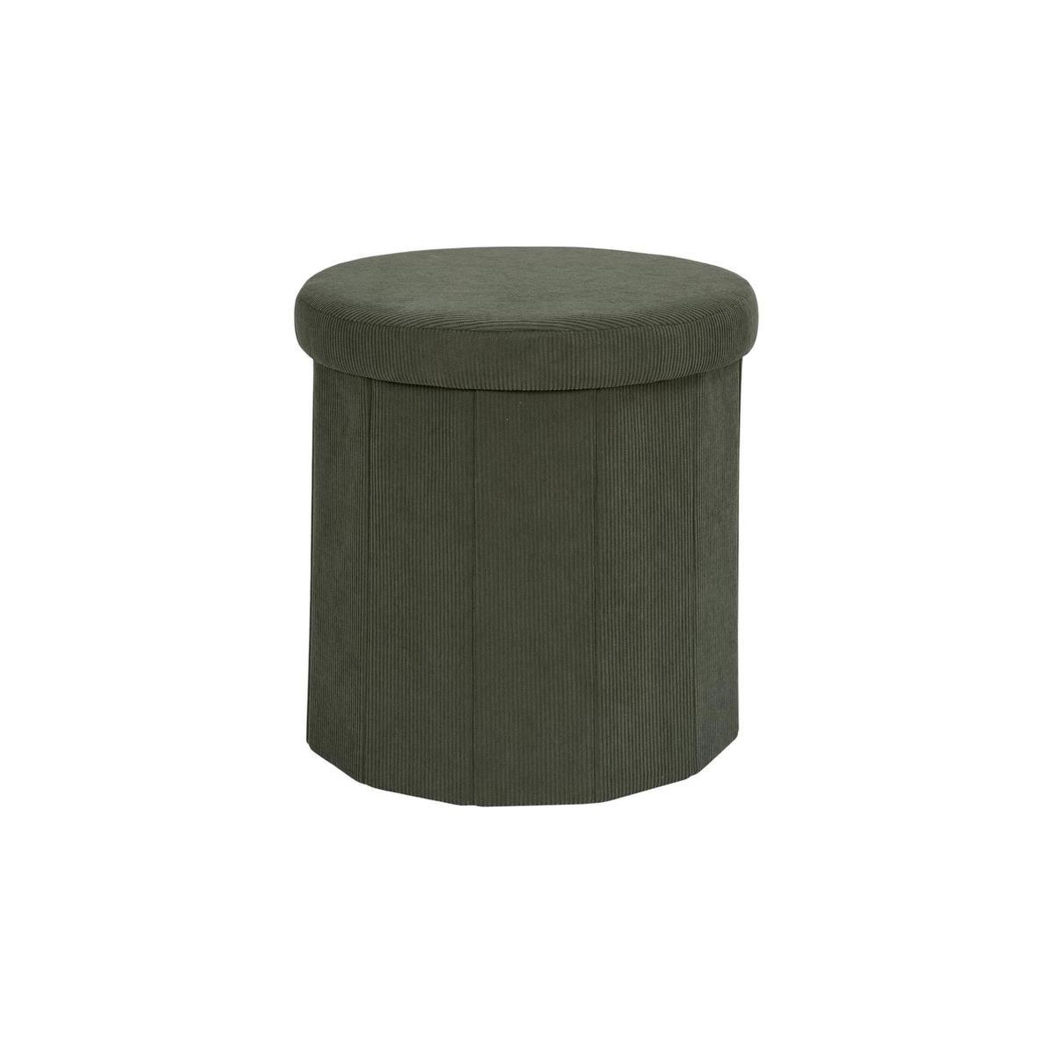 The Home Deco Factory Pouf coffre pliable côtelé  jules  38cm vert