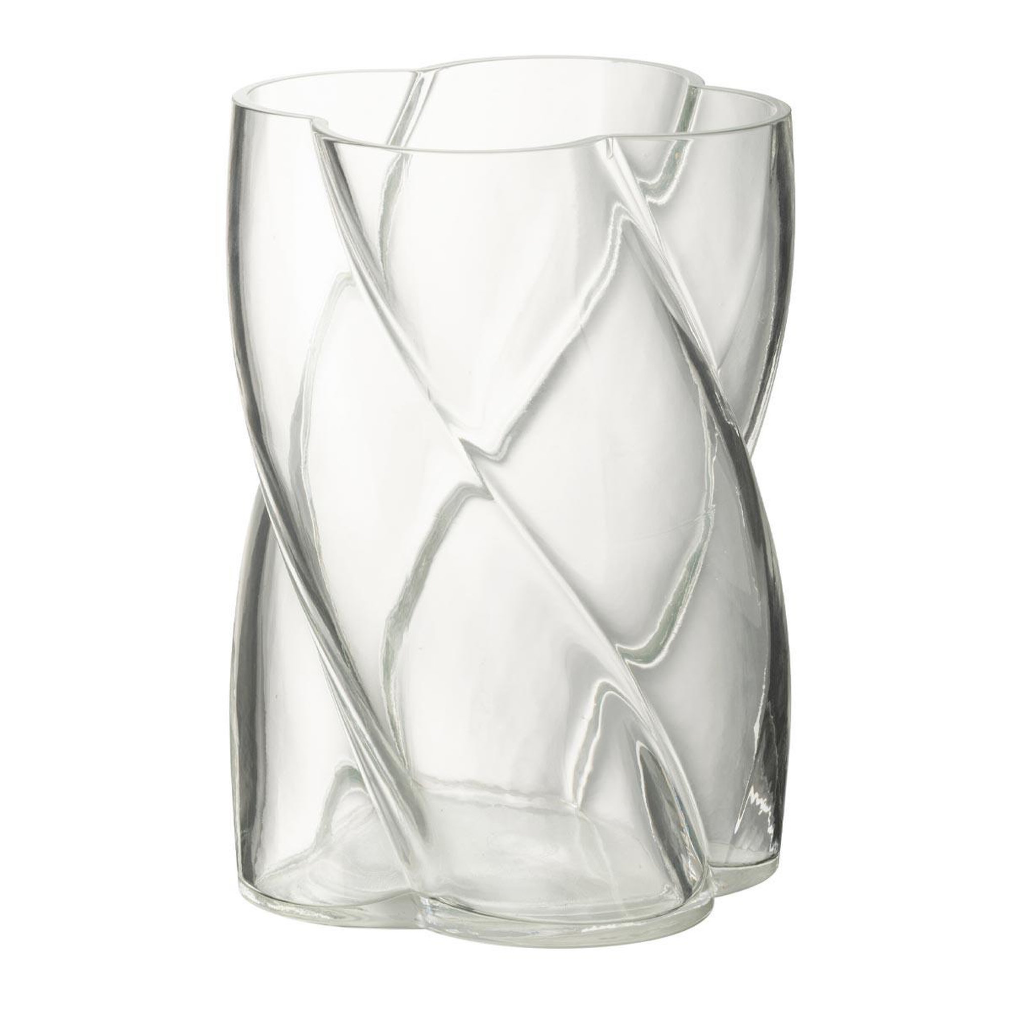 J-LINE Vase tourbillon en verre  swirly  19cm transparent