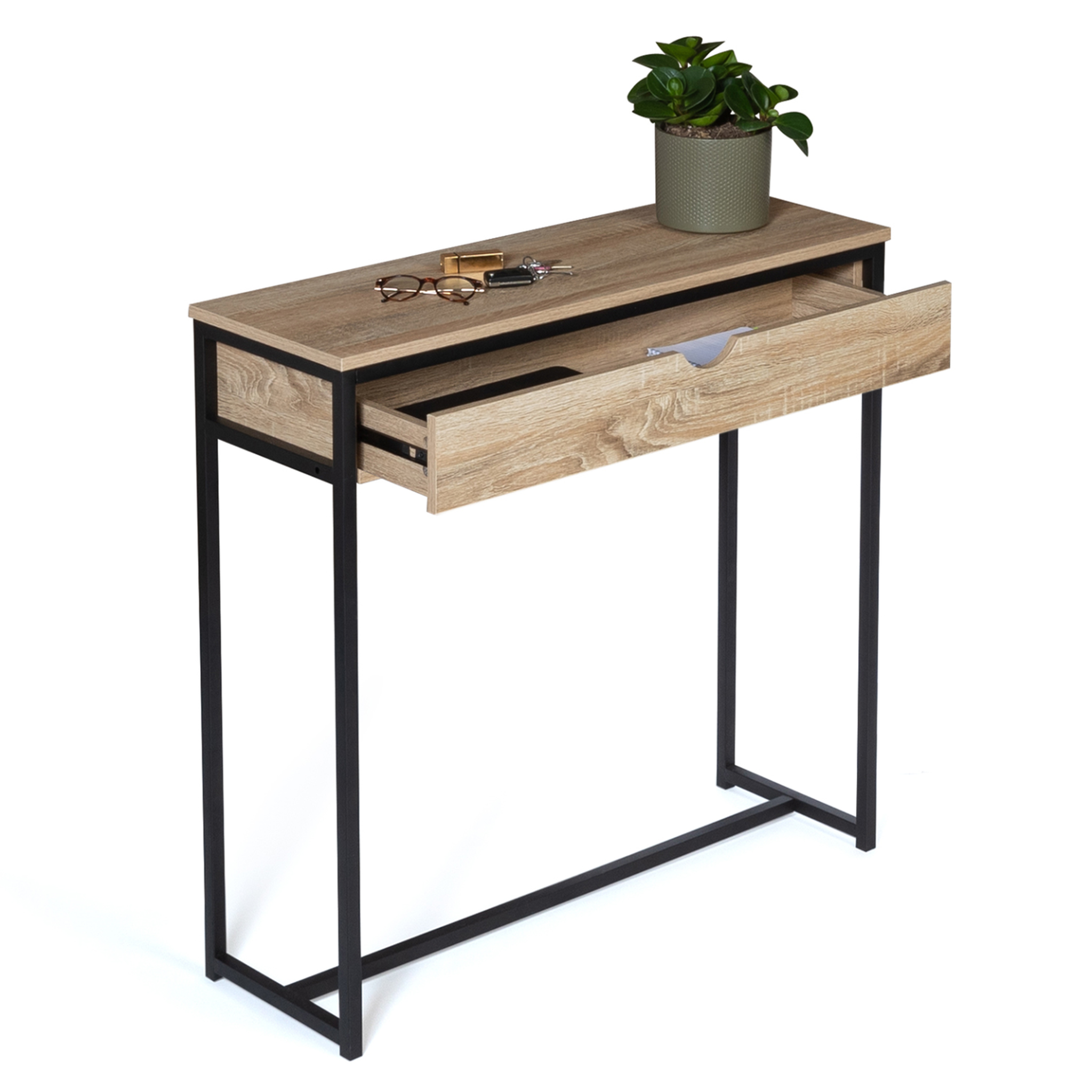 Voir la diapositive 4 : ID MARKET Console 1 tiroir detroit design industriel