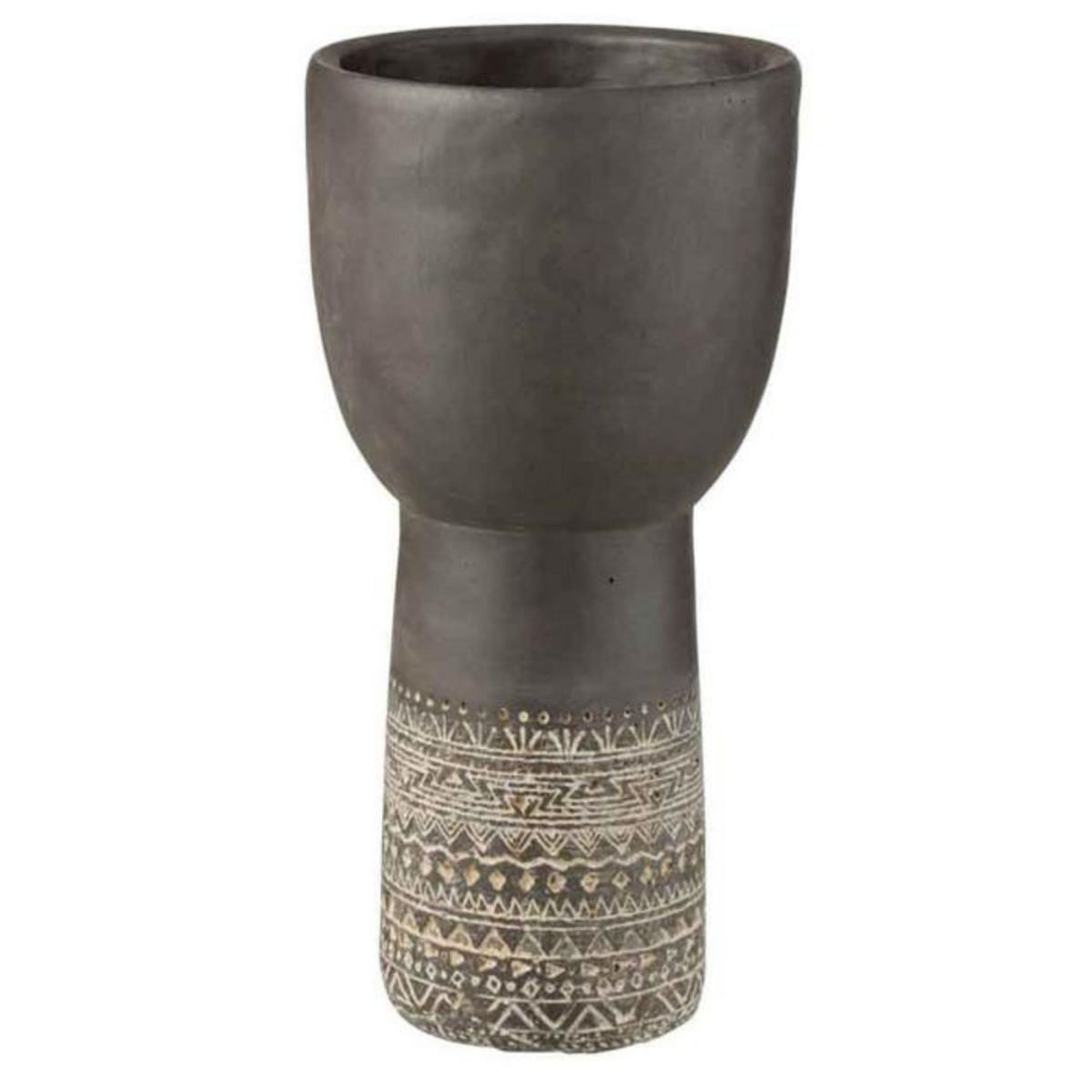 Paris Prix Cache-Pot Déco en Ciment  Ethnic  37cm Gris