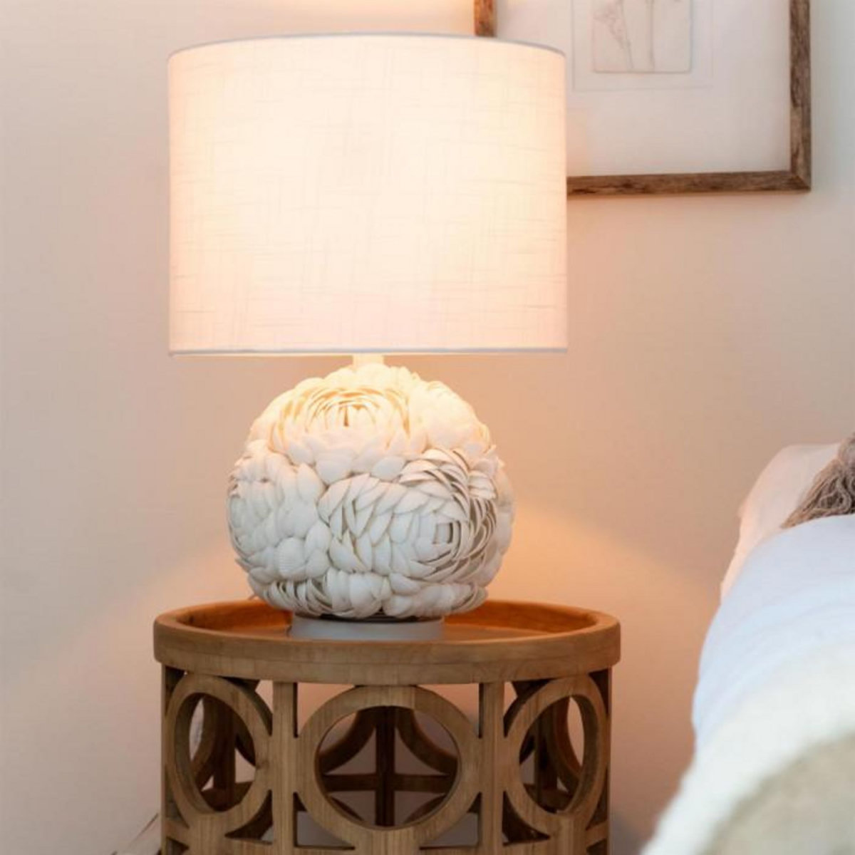 Paris Prix Lampe à Poser Coquillage  Beach  59cm Blanc