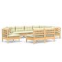 Voir la diapositive 2 : VIDAXL Salon de jardin 9 pcs avec coussins creme bois de pin massif
