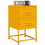 VIDAXL Tables de chevet 2 pcs jaune moutarde 36x39x60,5 cm acier