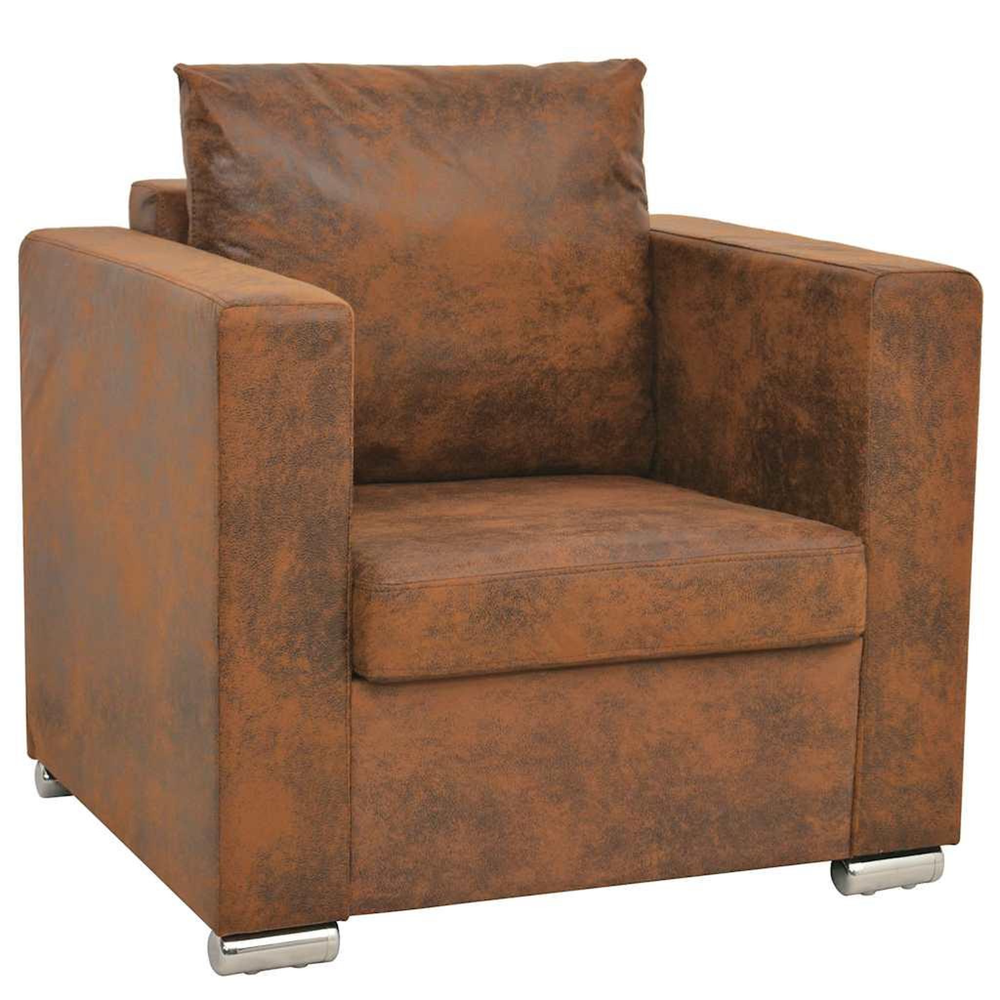 VIDAXL Fauteuil marron 82 x 73 x 82 cm en similicuir suede