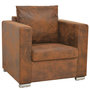 Voir la diapositive 1 : VIDAXL Fauteuil marron 82 x 73 x 82 cm en similicuir suede