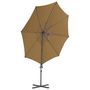 Voir la diapositive 3 : VIDAXL Parasol de jardin en porte-a-faux avec mat en acier taupe