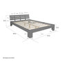 Voir la diapositive 3 : HomeStyle4U Lit double avec matelas sommier à lattes gris 120x200