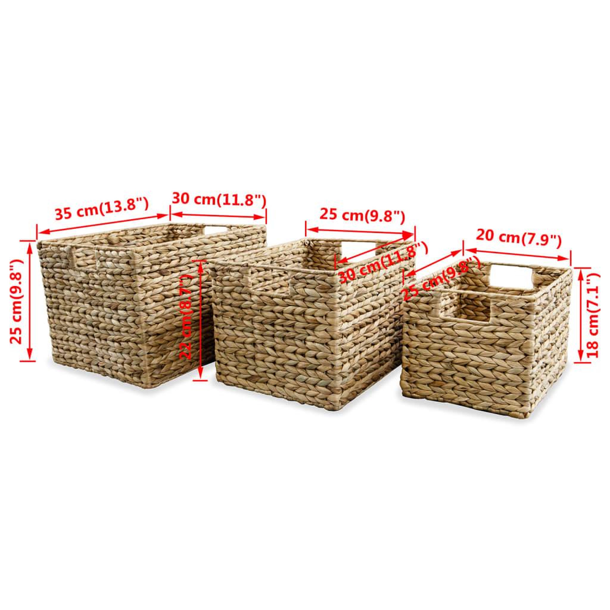 Voir la diapositive 6 : VIDAXL Panier de rangement 3 pcs jacinthe d'eau