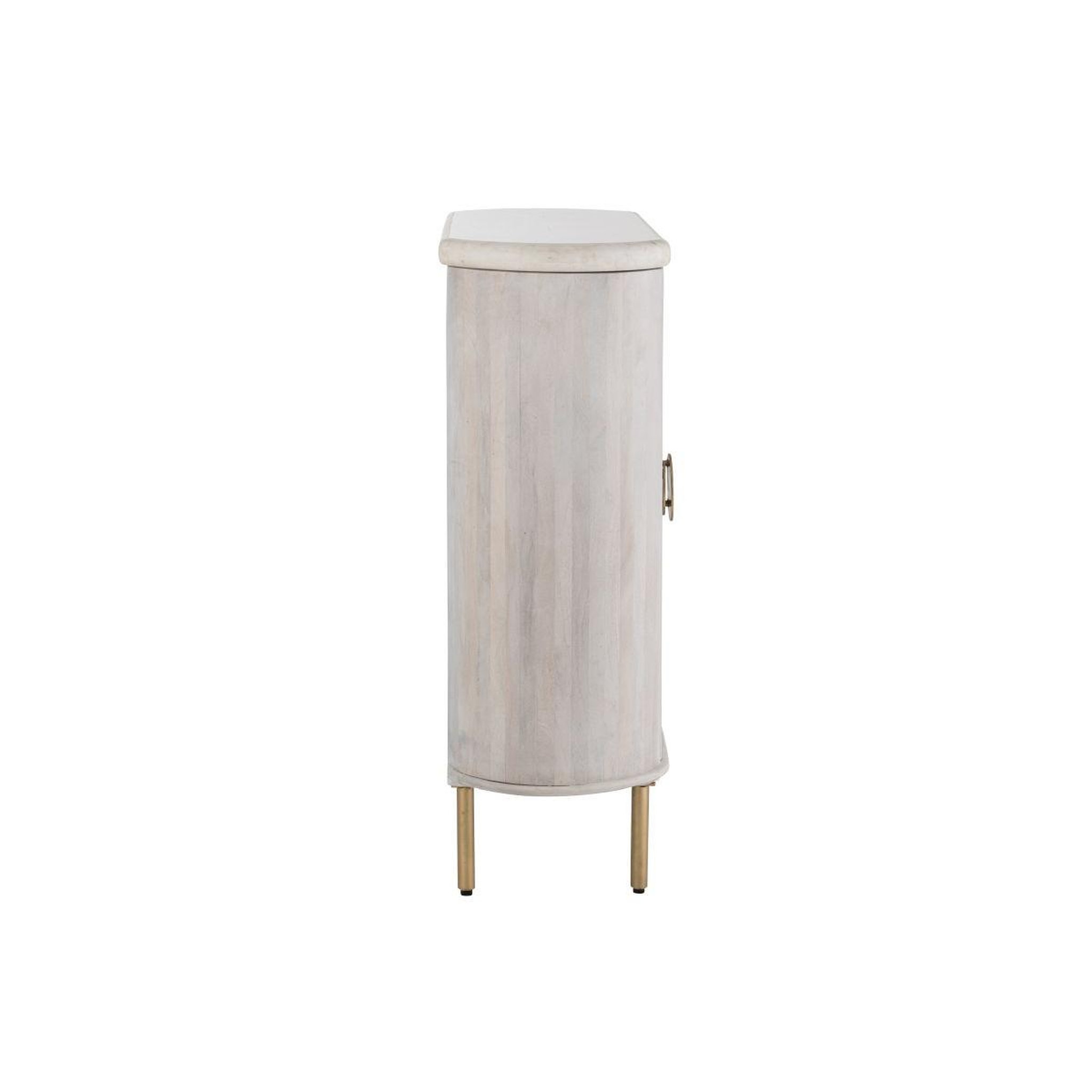 Voir la diapositive 4 : J-LINE Buffet 2 portes en marbre  noor  116cm blanc cassé