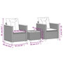 Voir la diapositive 6 : VIDAXL Ensemble de bistro 3 pcs et coussins gris resine tressee acacia