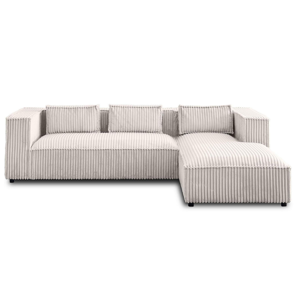 LISA DESIGN Stella - canapé d'angle droit - 4 places - en velours côtelé grosses côtes