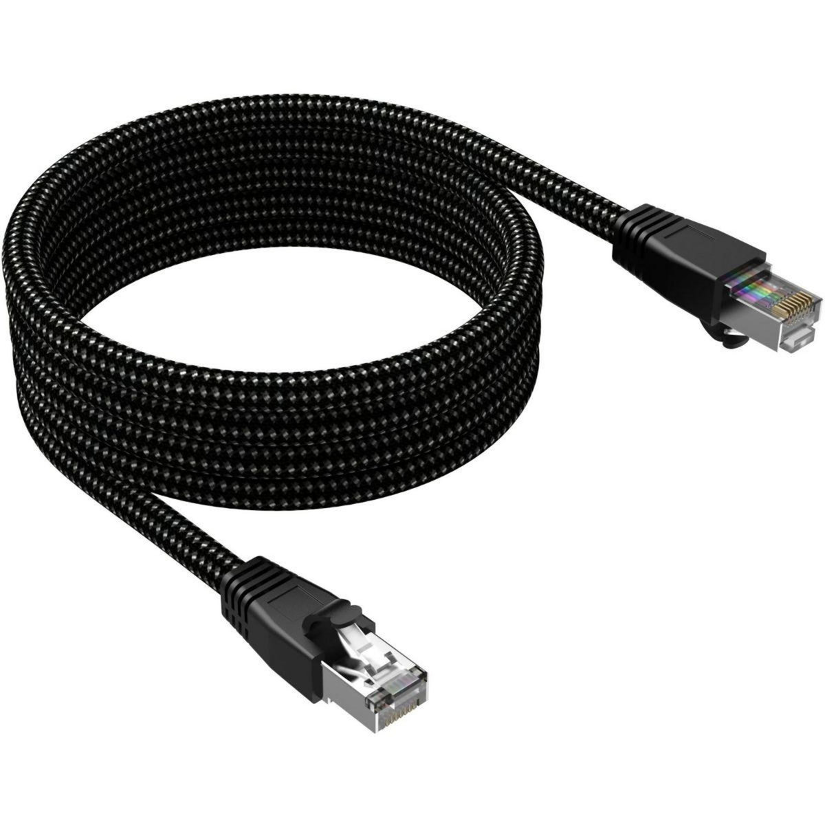 ADEQWAT Câble Ethernet 5M Droit CAT8 noir