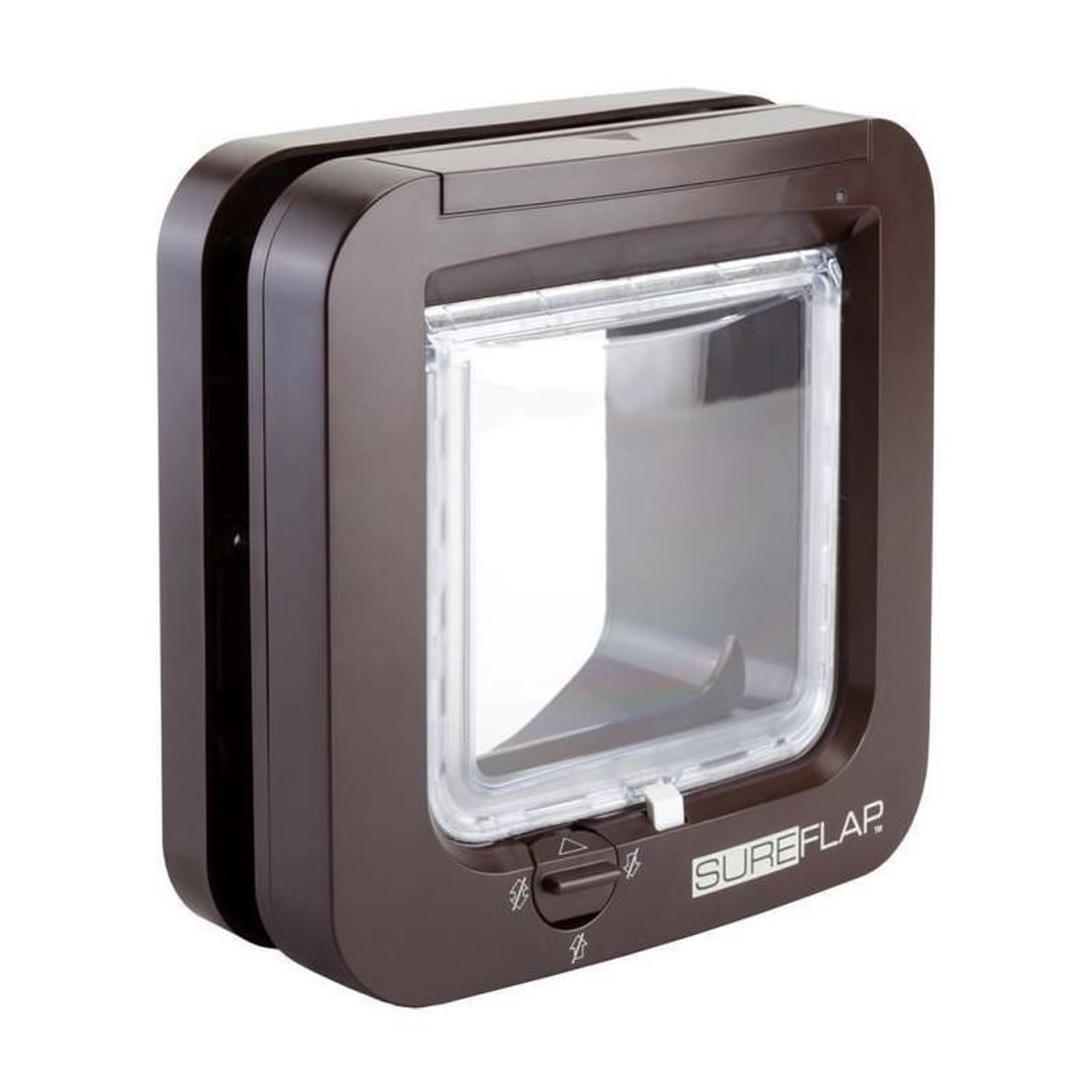 Voir la diapositive 1 : GENERIQUE SUREFLAP Chatiere a puce electronique marron