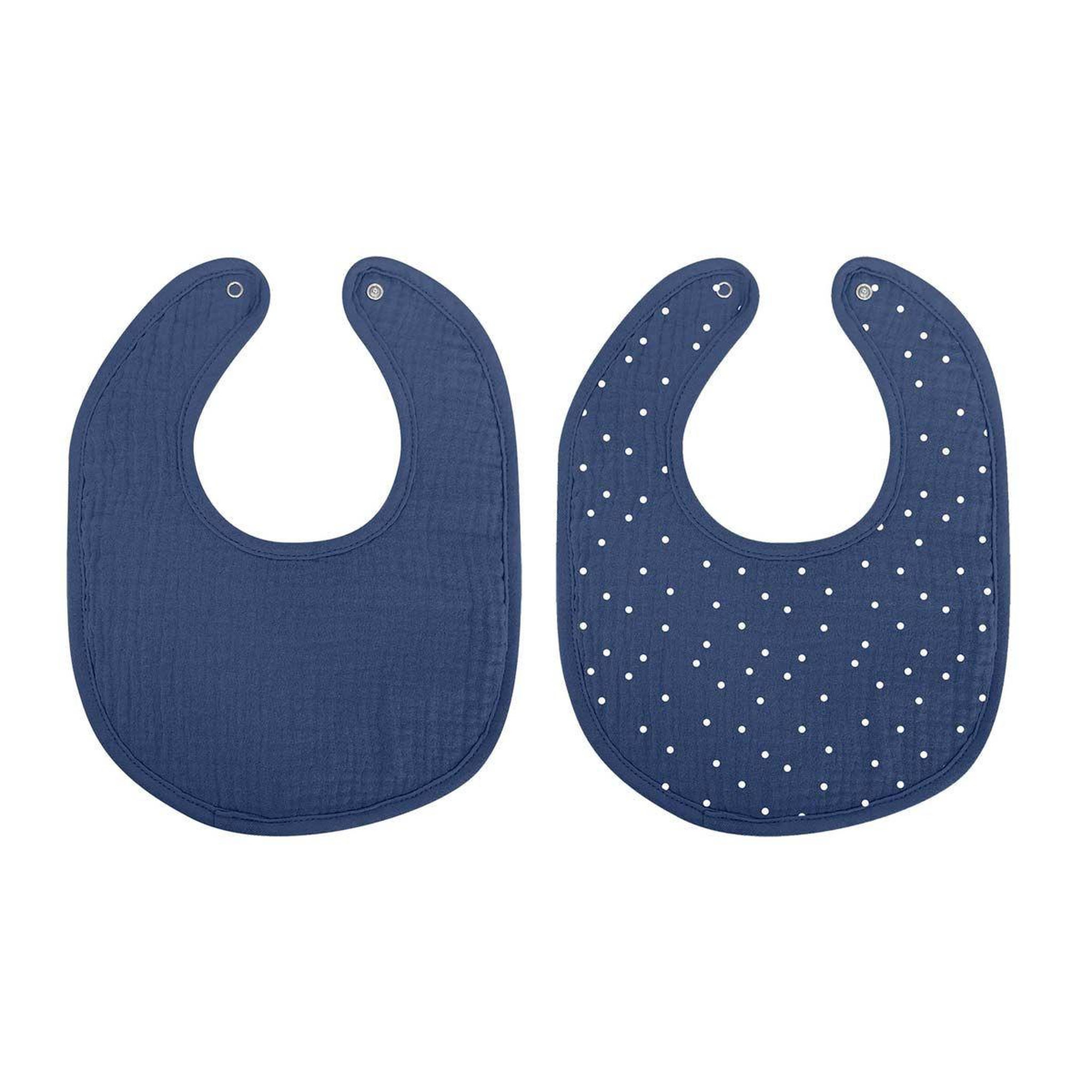 BEBE DOUCEUR Lot de 2 bavoirs bébé  absorbant  27cm bleu foncé