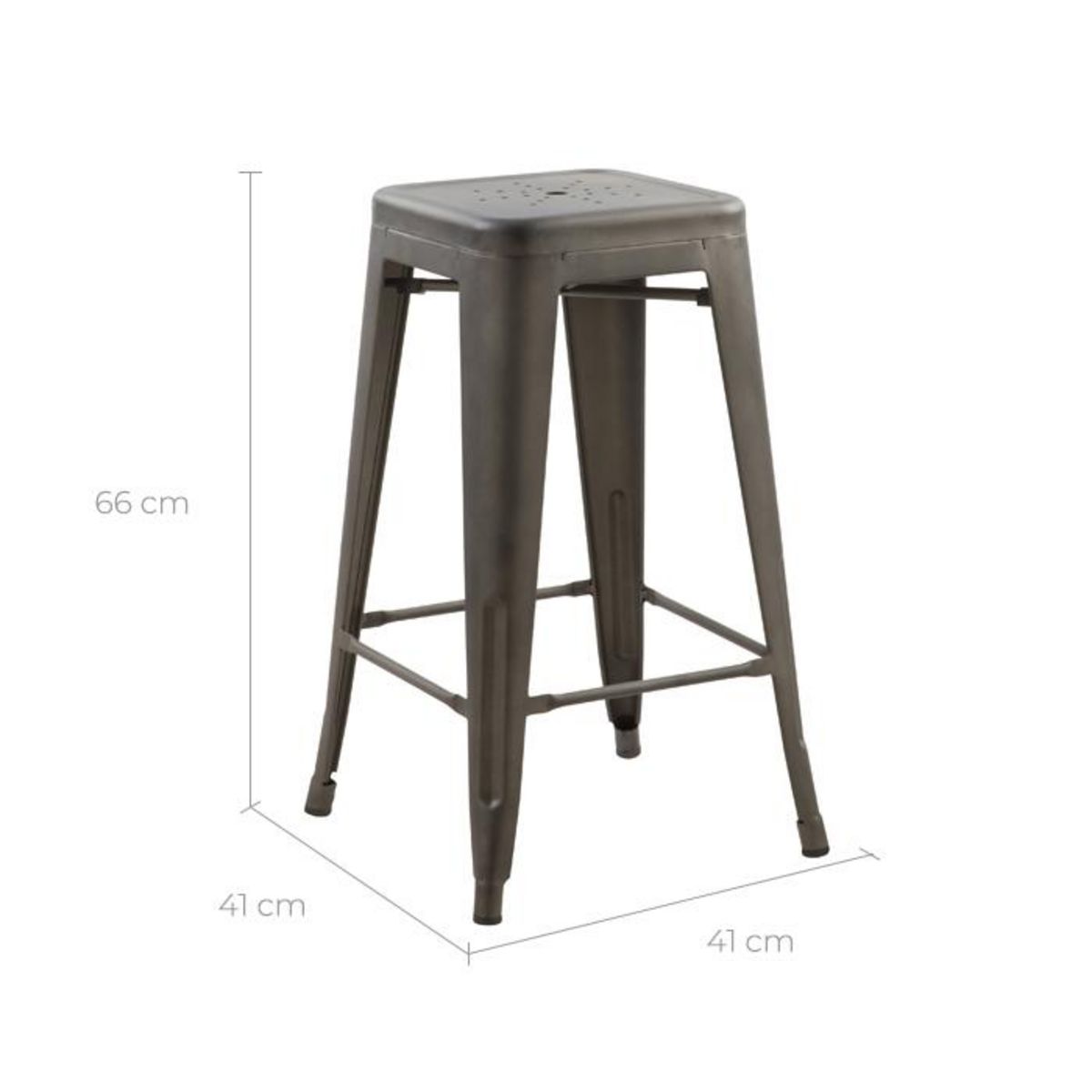 Rendez vous déco Lot de 2 tabourets pour îlot central 66 cm en métal cuivre mat - Indus
