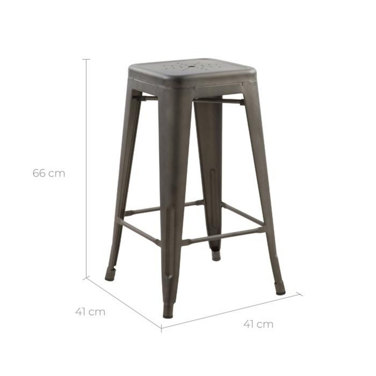 Rendez vous déco Lot de 2 tabourets pour îlot central 66 cm en métal cuivre mat - Indus